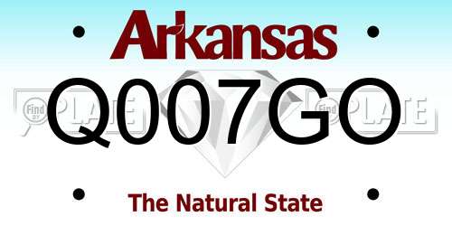 Q007GO Arkansas License Plate