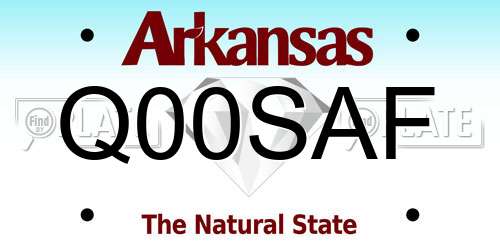 Q00SAF Arkansas License Plate