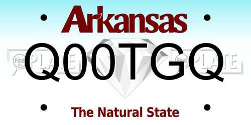 Q00TGQ Arkansas License Plate