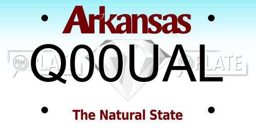 Q00UAL Arkansas License Plate