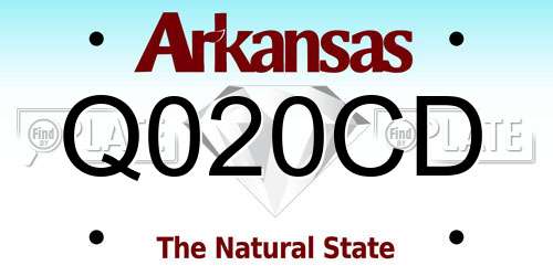 Q020CD Arkansas License Plate