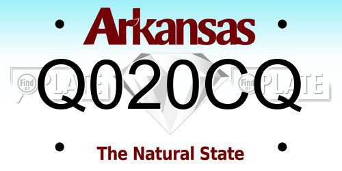 Q020CQ Arkansas License Plate