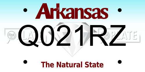 Q021RZ Arkansas License Plate