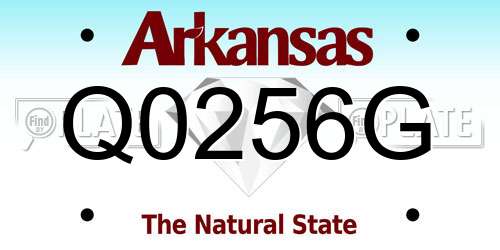 Q0256G Arkansas License Plate
