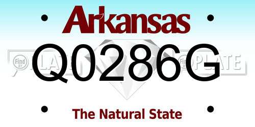 Q0286G Arkansas License Plate