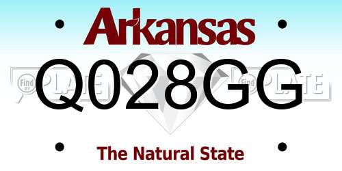 Q028GG Arkansas License Plate