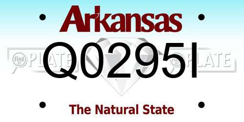 Q0295I Arkansas License Plate