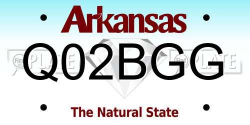 Q02BGG Arkansas License Plate