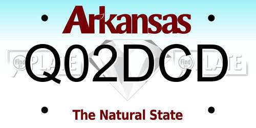 Q02DCD Arkansas License Plate