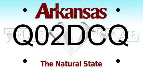 Q02DCQ Arkansas License Plate