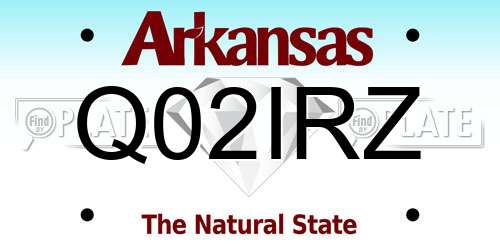 Q02IRZ Arkansas License Plate