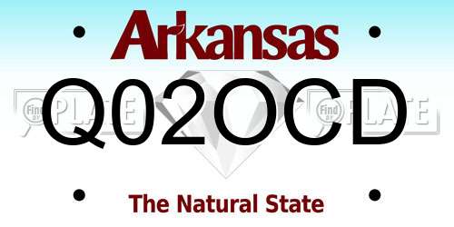 Q02OCD Arkansas License Plate