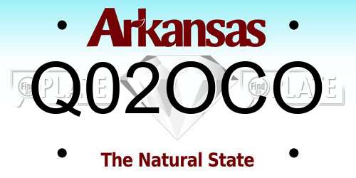Q02OCO Arkansas License Plate