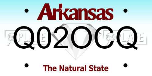 Q02OCQ Arkansas License Plate