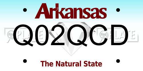 Q02QCD Arkansas License Plate