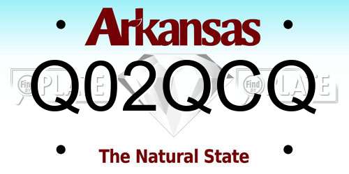 Q02QCQ Arkansas License Plate