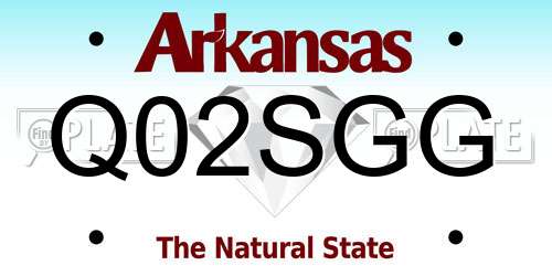 Q02SGG Arkansas License Plate