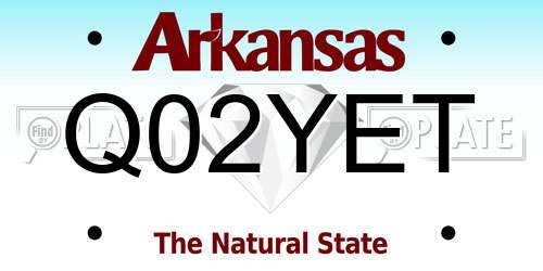 Q02YET Arkansas License Plate