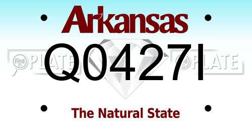 Q0427I Arkansas License Plate