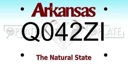 Q042ZI Arkansas License Plate