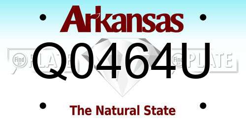 Q0464U Arkansas License Plate