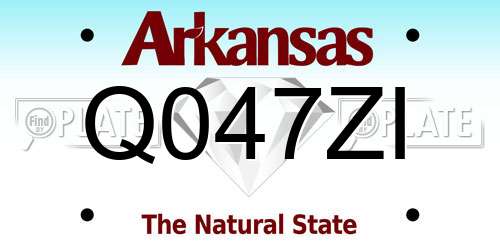 Q047ZI Arkansas License Plate