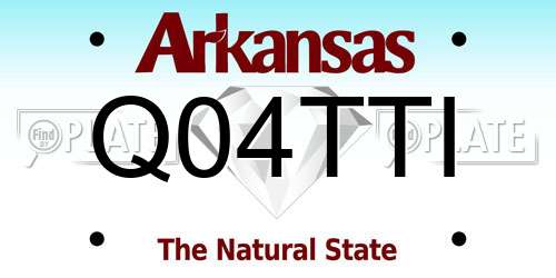 Q04TTI Arkansas License Plate