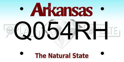 Q054RH Arkansas License Plate