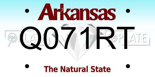 Q071RT Arkansas License Plate