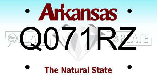Q071RZ Arkansas License Plate