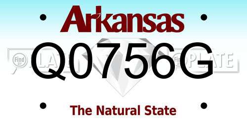 Q0756G Arkansas License Plate
