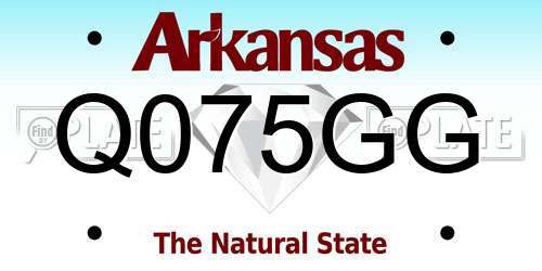 Q075GG Arkansas License Plate