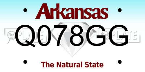 Q078GG Arkansas License Plate