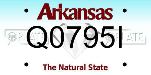 Q0795I Arkansas License Plate