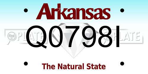 Q0798I Arkansas License Plate