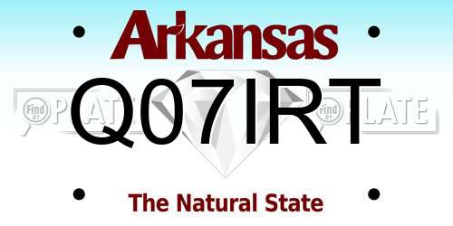 Q07IRT Arkansas License Plate