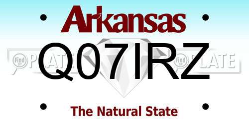 Q07IRZ Arkansas License Plate