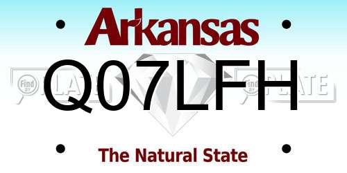 Q07LFH Arkansas License Plate