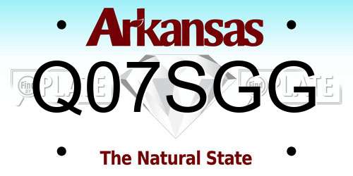 Q07SGG Arkansas License Plate