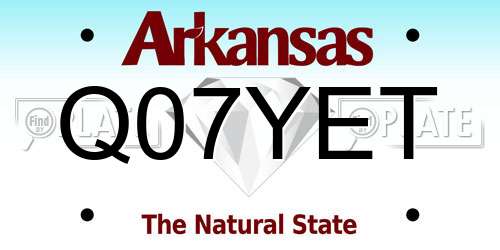 Q07YET Arkansas License Plate