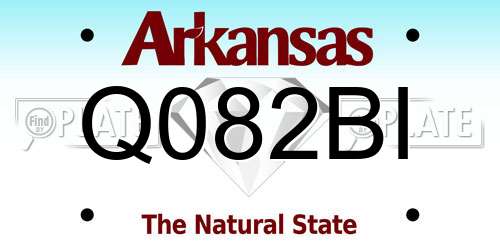 Q082BI Arkansas License Plate