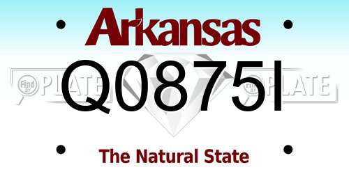 Q0875I Arkansas License Plate