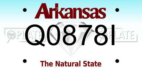 Q0878I Arkansas License Plate