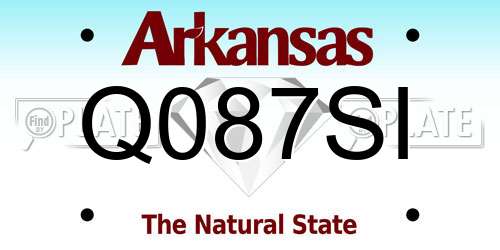 Q087SI Arkansas License Plate