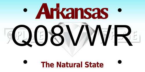 Q08VWR Arkansas License Plate