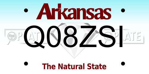 Q08ZSI Arkansas License Plate