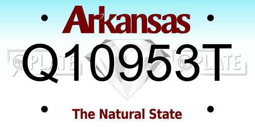 Q10953T Arkansas License Plate