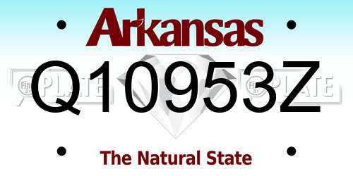 Q10953Z Arkansas License Plate