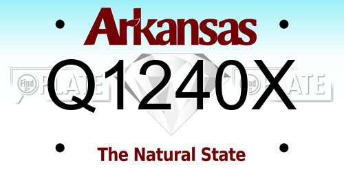 Q1240X Arkansas License Plate