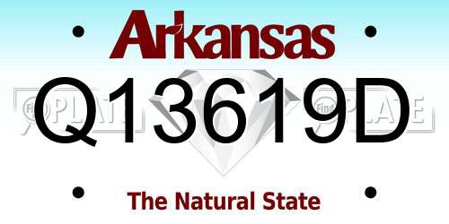 Q13619D Arkansas License Plate